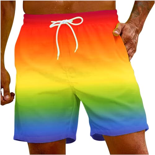 Mens Swim Trunks 5 Inch No Liner Beach Surfing Board Shorts Drawstring Quick Dry Bathing Suit Summer Beach Shorts Men Swim Shorts Multicolor M