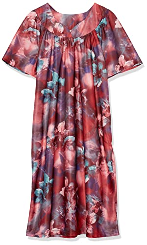 Image of AmeriMark Casual Women's Patio Muumuu House Dress Loose Comfortable Short Sleeve Sun Dress Lounger Gown Sleepwear for Ladies
