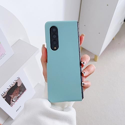 Coque Silicone Liquide Samsung Fold 3 Anti-Choc Fine Couleur Unie Bleu Ciel