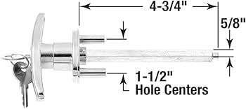 Prime-Line GD 52122 Door T-Handle Lock, Keyed, Diecast Zinc