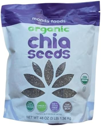 Foods Organic Chia Seeds, 48oz (3lb) – Non-GMO, Gluten-Free Super...