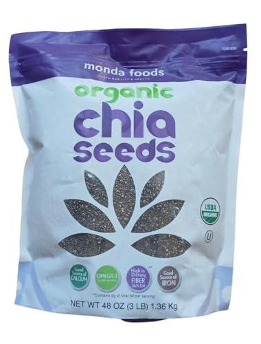 Foods Organic Chia Seeds, 48oz (3lb) – Non-GMO, Gluten-Free Superfood