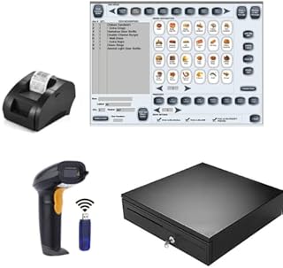 Point of Sale POS System Includes Software Barcode Scanner Thermal Printer Cash by NamesBrand (Black)