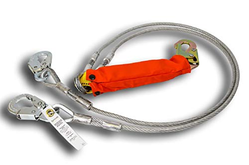 Image of Guardian Fall Protection 01246 6-Foot Double Leg Coated Cable Lanyard with FR Cover