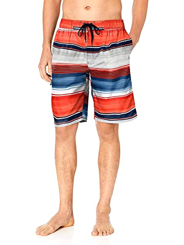 Kanu Surf Echelon Swim Trunks (Regular & Extended Sizes), Avalon Navy/Red, Large
