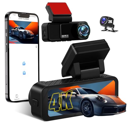 Dashcam voiture 4K vision nocturne OiLiehu et caméra arrière 2K avec ADAS intelligent
