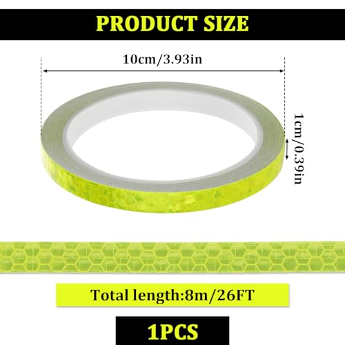 Kalione 594272_1_KLXZPAEJ Reflective Tape Outdoor Waterproof Tape Neon Reflector Strips High Visibility Safety Warning Self-Adhesive Tapes Yellow Fluorescent Reflective Tape thumb #1