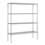 Sandusky WS601874-C Chrome Steel Heavy Duty Adjustable Wire Shelving, 2400 lbs Capacity, 60