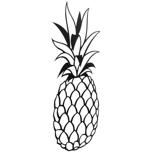 HOUDERCO Décoration Murale Objet Déco Mural Unique Ananas Noir, Sculpture Artistique et Délicate Installation Facile et Design Réaliste pour Salon ou Jardin