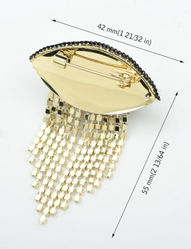 Image of Retro Evil Eye Brooch Fashion Unique Crystal Pearl Abstract Eyes Brooches Pin Badge for Women Bridal Jewelry Gift