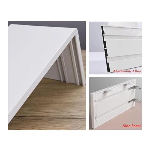 Riel de cortina con polea integrada de aluminio y doble riel lateral silencioso de 1m 4