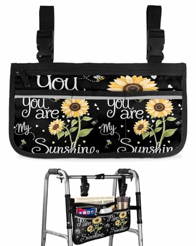 You are My Sunshine Wheelchair Side Bag Walker Bag Basket,