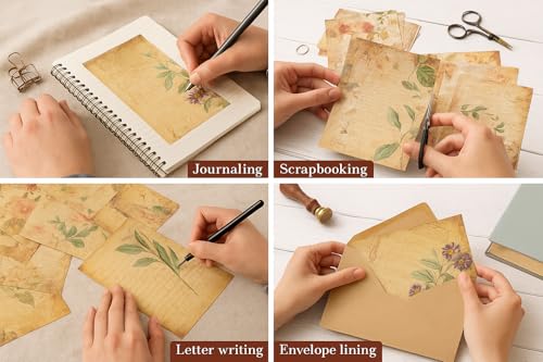 Image of G2G Vintage Journal Scrapbook Pack | 6x6 Inch 300 GSM Decorative Craft Sheets for Scrapbooking, Card Making, Journaling, Mixed Media & DIY Projects | Set of 20 Thick Sheets