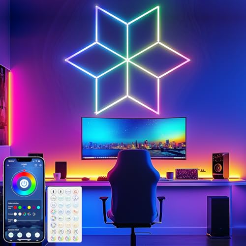 Hexagon LED RGB Garage Lights with Music Reactive Feature