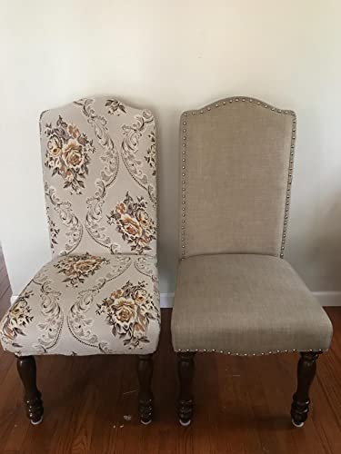SoulFeel 6 x Soft Spandex Fit Stretch Short Dining Room Chair Covers with Printed Pattern, Banquet Chair Seat Protector Slipcover for Home Party Hotel Wedding Ceremony (Style 22)