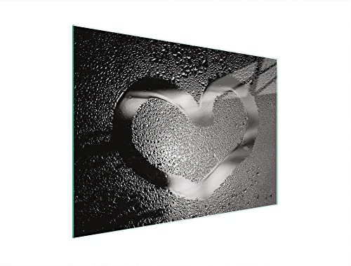 DarHaus Tabla de cortar de cristal, tabla de cocina de vidrio, tabla de vidrio para cortar y servir alimentos, cubierta para la placa de cocina, medidas 30 x 22 cm, CORAZÓN