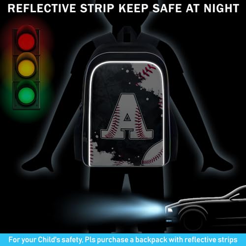 Image of AGSDON 3PCS Baseball Backpack for Boys, 17 inch Kids Bookbag Water Resistant and Lightweight with Lunch Box for Teen
