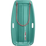Retrospec Retrorider Plastic Snow Sled for Kids and Adults - Toboggan Style with Pull Rope, Cold-Resistant Construction & Hard Bottom for Fast Downhill Rides