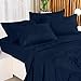 Utopia Bedding Queen Sheet Set – 4 Piece Bed Sheets for Queen Size Bed, Soft and Breathable Microfiber, Includes 1 Fitted Sheet, 1 Flat Sheet and 2 Pillowcases (Navy Blue)