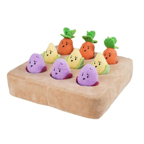 Carrot Garden Dog Toy Interactive Squeaky Pad | Pet Carrot Sniffing Puzzle Toys for Boredom Play Puppy Kitten Small Medium Large