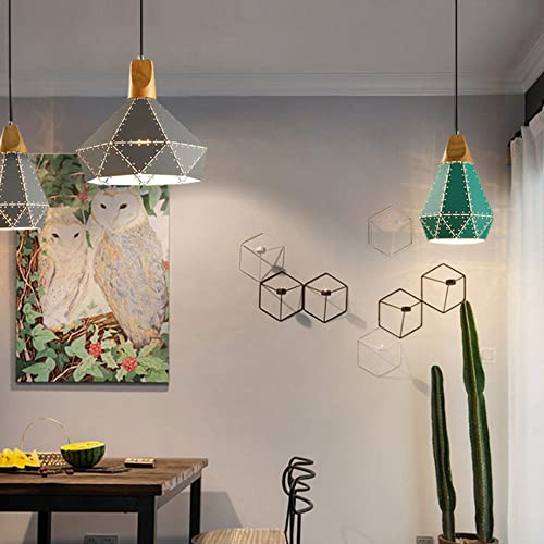 Lampe suspendue en fer diamant lustre industriel noir