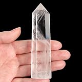 Orientrea Clear Quartz Crystal Wand-1 Pc 3.5'-3.9' Natural Clear Quartz Crystal Wands, Healing Crystal and Stones, Natural Stone Tower, Gift Box Packaging