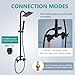 Aolemi Wall Mount Outdoor Shower Kit,Outdoor Shower Fixtures Faucet System with Handheld Spray,Double Handle 6 Inch Center Exposed Shower,with 6