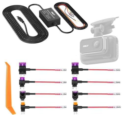 Image of IIWEY Dash Cam Hard Wire Kit only Q5 /N6 Model, 4 Meter Dashboard Camera Car Charger Cable Kit, 12V- 24V to 5V, Power Adapter with LP /Mini /ATO /Micro2 Fuse for Dash Cam