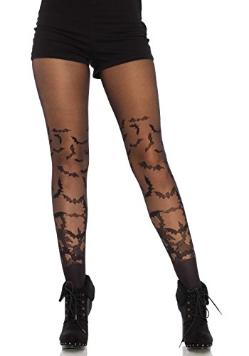 Leg Avenue womens Alt Fashion Patterned Tights for Women Sheer Black One Size