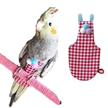 Bird Flight Suits Diapers, Parrot Flight Suits Diapers for Monk Parakeets, Cockatiels Flight Suits, Parrot Clothes, Bird Training Nappy Suit Liners Clothes Red,Cockatiel