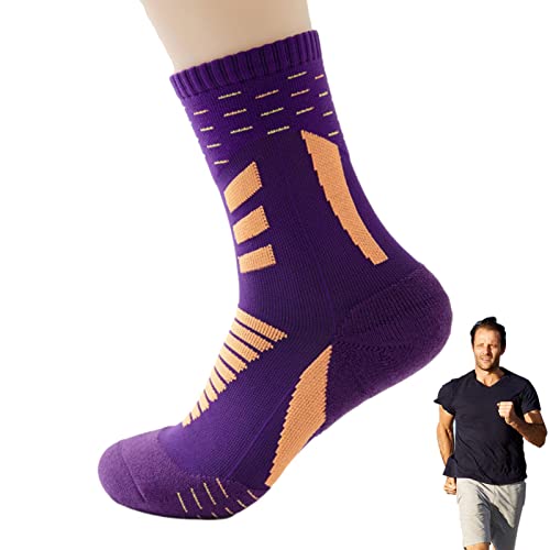 Basketbal Sokken Jeugd Jongens - Ademende wandelsokken voor buitenpaden voor heren,Lichtgewicht vochtafvoerende zweetregulerende sokken Caizhe - Afbeelding 6