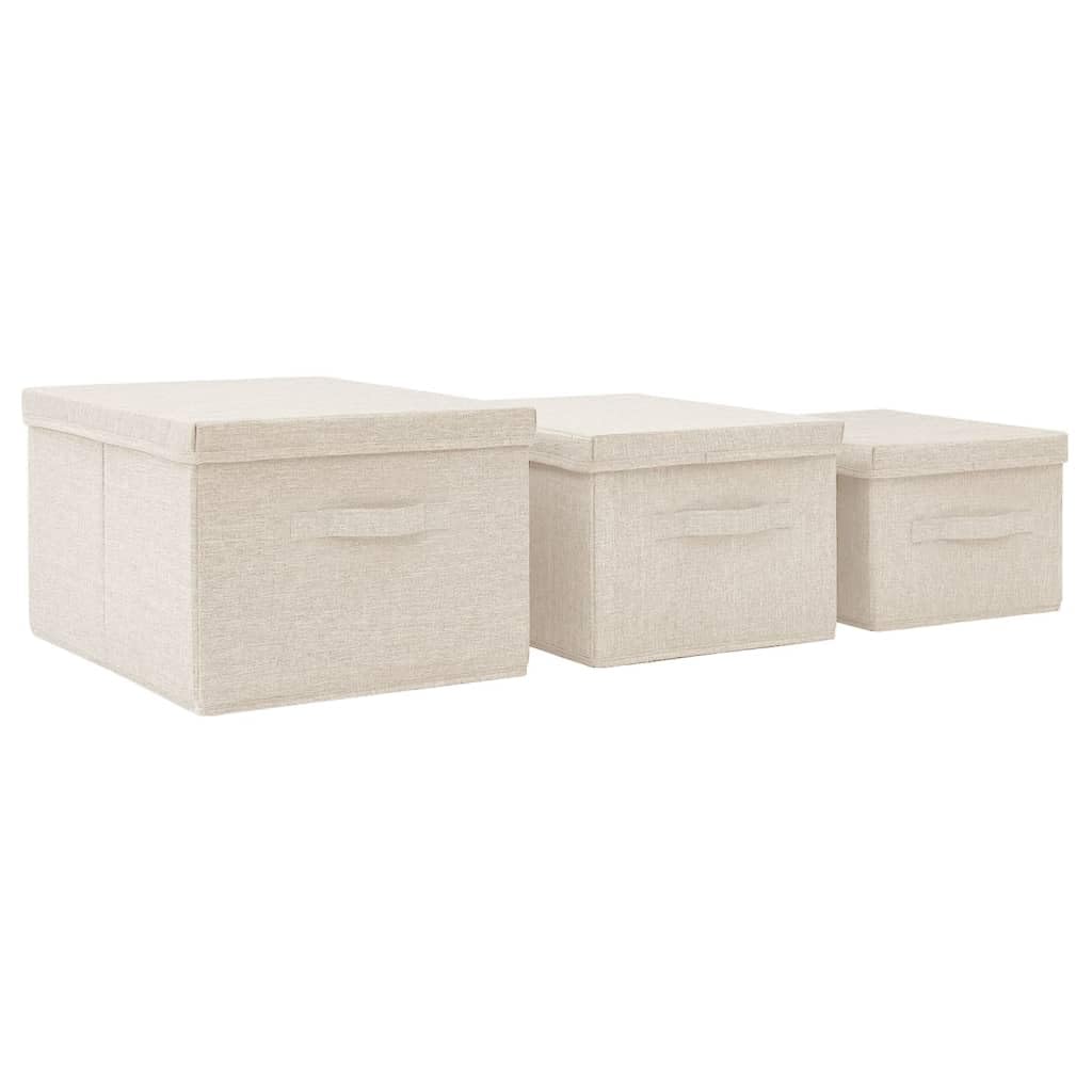 3-teiliges faltbares Aufbewahrungsboxen Set aus strapazierfähigem Stoff mit Griffen, platzsparend zusammenfaltbar, ideal für Spielzeug, Schals, Socken und Bücher