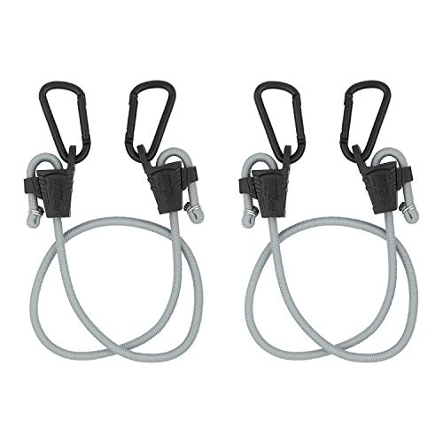 National Hardware N263-081 Bungee Cords with Carabiner 2 Pack Tie Down Straps with Adjustable Length, Useful as Car Hooks, Truck Accessories and Garage Organization, Black #1