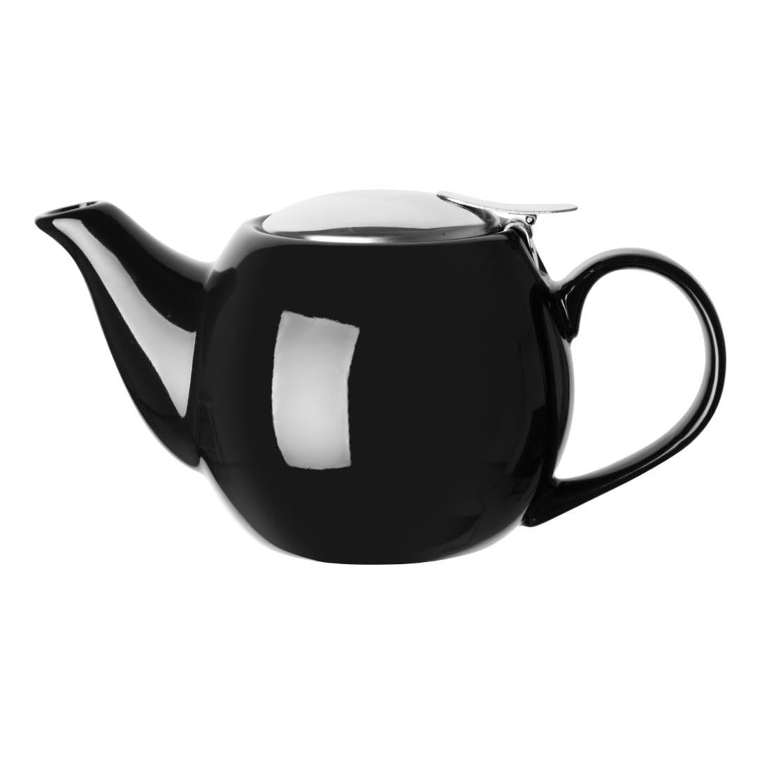 Olympia Cafe Teapot, Black - Stoneware Waterpot, Oven, Microwave and Dishwasher Safe CU958