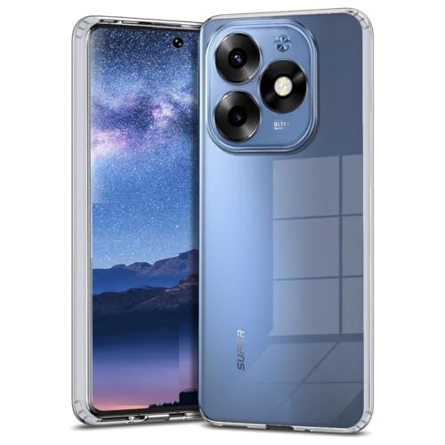 Image of COVERBLACK Soft Rubber Back Cover Compatible Model for Tecno KJ5 / Spark 20 - Transparent