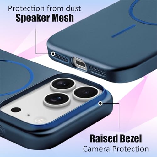 Image of AIBEX Ultra-Thin Mag-Saf Back Cover Case Compatible with iPhone 17 Pro Max| Slim Fit Scratch-Resistant Matte |Magnetic Wireless Charging |Microfibre Lining |Camera Protection (PC Material) - Dark Blue