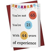 Karto Funny 65th Birthday Card for Men Women - Large 5.5x8.5 inch 65 Years Old Birthday Cards for Him Her - Experience