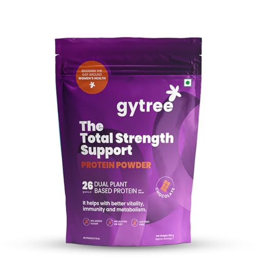Gytree Plant Protein for Women | Vegan Dual Protein | 26 gram per serving Canadian Pea & Brown Rice Protein | All Amino Acids | Weight Loss, No Bloating | No Added Sugar | Chocolate 216g, 6 Sachets product image 11
