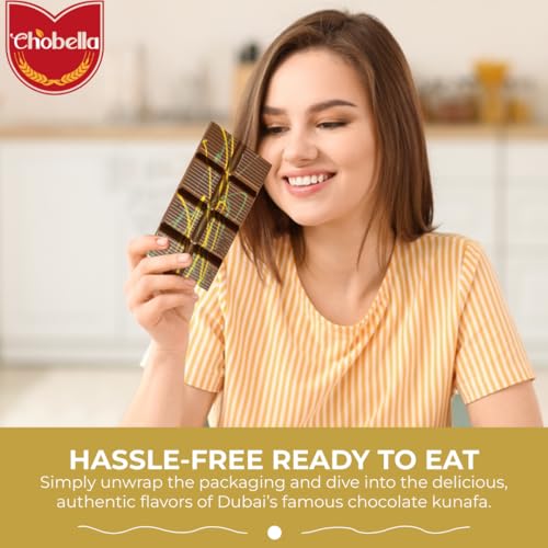 Chobella Dubai Chocolate Bar Pistachio 7oz – Premium Pistachio Dessert with Shredded Phyllo Dough, Crispy Kunafa Style Chocolate Gift Box