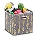 Relaxdays Scatola Portaoggetti Pieghevole, Quadrata, Contenitore, Box, HLP: 29x28,5x28,5 cm, Senza Coperchio, Grigio/Oro, Vello, Cartone, Metallo, 1 pz