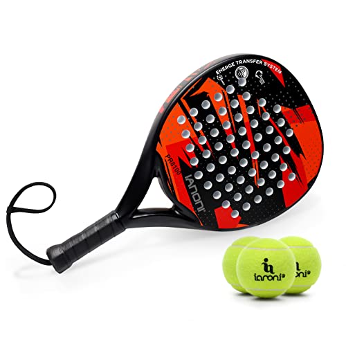 Image of Padel Racket Carbon Fiber Surface with EVA Memory Flex Foam Core Lightweight Padel Racquet