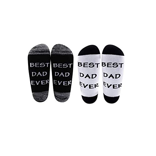 LEVLO Gift for Dad Best Dad Ever Socks Father's Day Gift for Him Dad's Birthday Present for Step Dad