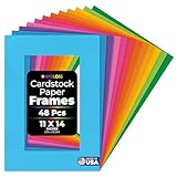 Hygloss Products Bright Specialty Frames Cardstock Paper Frame-Large-11 x 14 Inches-Center Size of 8 x 10 Inches - (10-12 Colors)- 48 Count