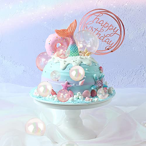 Colorful Ball Cake Topper Mini Balloon Cupcake Topper Diy Foam Ball Artificial Dried Flower Cake Insert Decoration For Wedding Anniversary Baby Shower Birthday Party Supplies (Clear White Pink) #TOP3