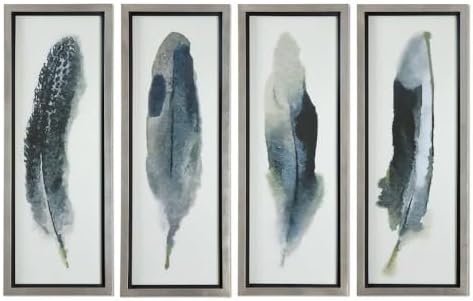 Feathered Beauty 4-Piece 38 1/4" High Framed Wall Art Set