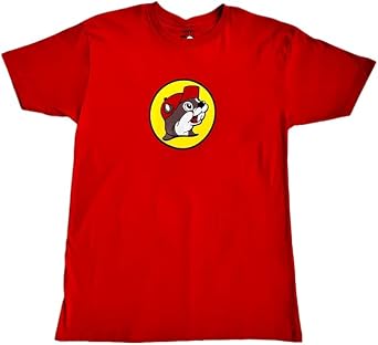 Buc-ees Classic Logo T-Shirt, Red, Cotton Crew Neck Small