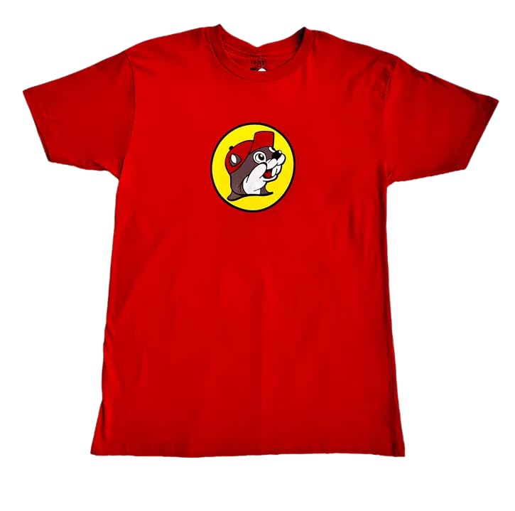 Buc-ee's Classic Logo T-Shirt, Red, Cotton Crew Neck Small
