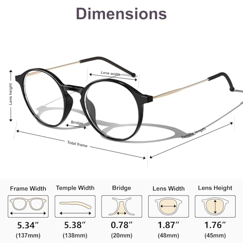 Image of VISOONE Lightweight Anti-Slip Blue Light Blocking Glasses Niko | Clear Lense UV400 Round Frame Fashion Cute Slim Eyewear for Women Men non prescription