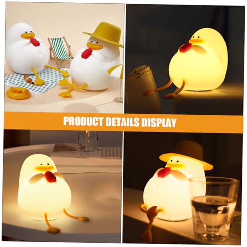 Lámpara de noche de silicona con forma de pato LED cálido miniatura 5