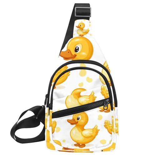 Mochila bandolera de patos amarillos con correa ajustable para viajes y ciclismo urbano